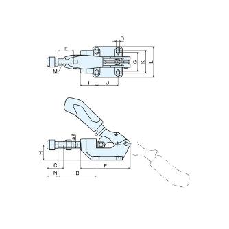 （株）ナベヤ 強力トグルサイドクランプ6842 6842 強力トグルサイドクランプ６８４２ 6842-3