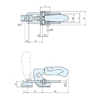 （株）ナベヤ トグルフッククランプ 6848H トグルフッククランプ６８４８Ｈ 6848H-2