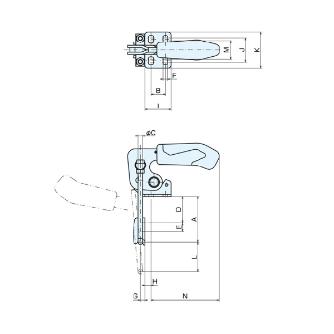 （株）ナベヤ トグルフッククランプ 6848V トグルフッククランプ６８４８Ｖ 6848V-4