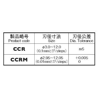 岡﨑精工（株） 超硬ソリッドチャッキングリーマ(S軸) CCRM 超硬ソリッドチャッキングリーマ（Ｓ軸） CCRM 2.95