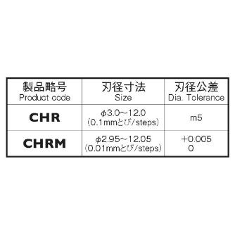 岡﨑精工（株） 超硬ソリッドヘリカルリーマ(S軸) CHRM 超硬ソリッドヘリカルリーマ（Ｓ軸） CHRM 10.99