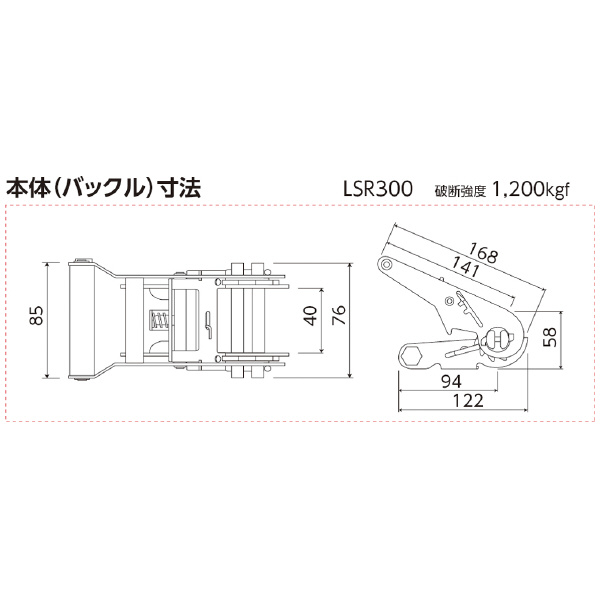 オーエッチ工業（株） ラッシングベルト LSR ラッシングベルト LSR300 L10-40L