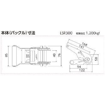 オーエッチ工業（株） ラッシングベルト LSR ラッシングベルト LSR300 CF10-40CF