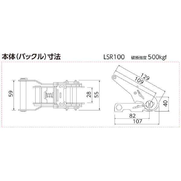 オーエッチ工業（株） ラッシングベルト LSR ラッシングベルト LSR100 E45