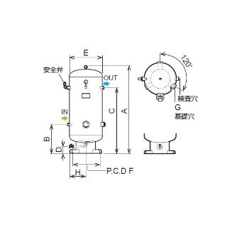 オリオン機械（株） ステンレスエアータンク OAT ステンレスエアータンク OAT750-S