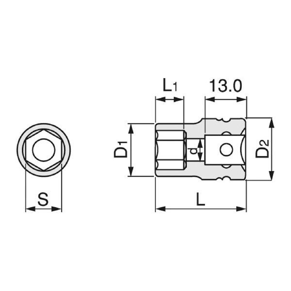 ＴＯＮＥ（株） インパクト用ソケット(6角) 3NV インパクトソケット 3NV-11