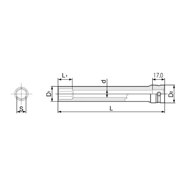 ＴＯＮＥ（株） インパクト用超ロングソケット(6角) 4NV インパクトロングソケット 4NV-12L150