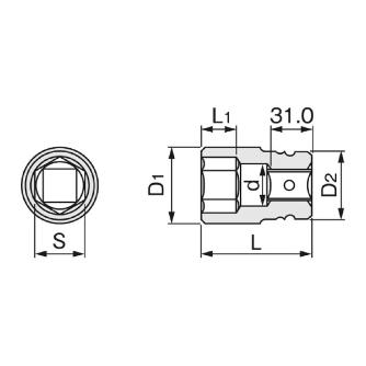 ＴＯＮＥ（株） インパクト用ソケット(6角) 8NV インパクトソケット 8NV-17