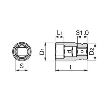 ＴＯＮＥ（株） インパクト用ロングソケット(6角) 8NV インパクトロングソケット 8NV-22L