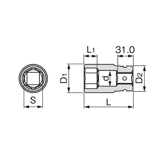 ＴＯＮＥ（株） インパクト用ロングソケット(6角) 8NV インパクトロングソケット 8NV-22L