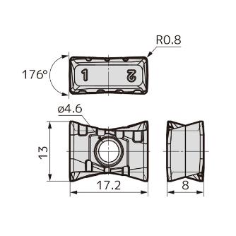 住友電気工業（株） カッタチップ LNMX-R カッタチップ LNMX170808PNSR-R ACP100