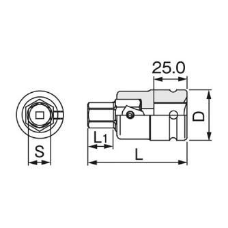 ＴＯＮＥ（株） インパクト用ヘキサゴンビットソケット(差替式・ビット強力タイプ) 6AH インパクトヘキサゴンソケット 6AH-17H