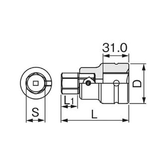 ＴＯＮＥ（株） インパクト用ヘキサゴンビットソケット(差替式・ビット強力タイプ) 6AH インパクトヘキサゴンソケット 8AH-17H