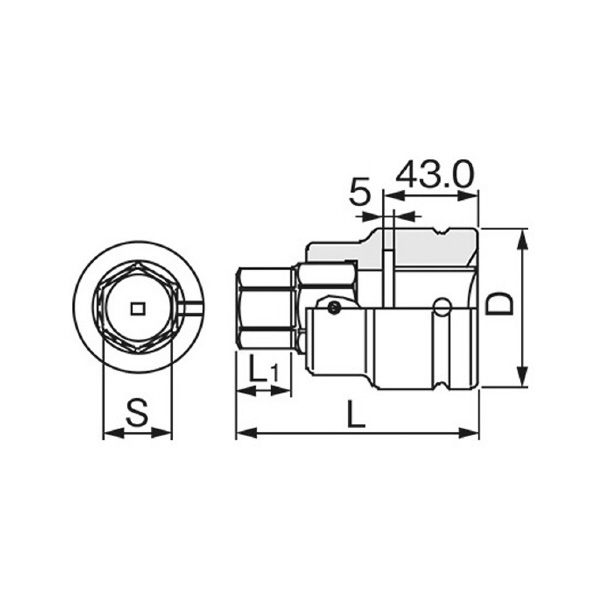 ＴＯＮＥ（株） インパクト用ヘキサゴンビットソケット(差替式・ビット強力タイプ) 12AH インパクトヘキサゴンソケット 12AH-27H