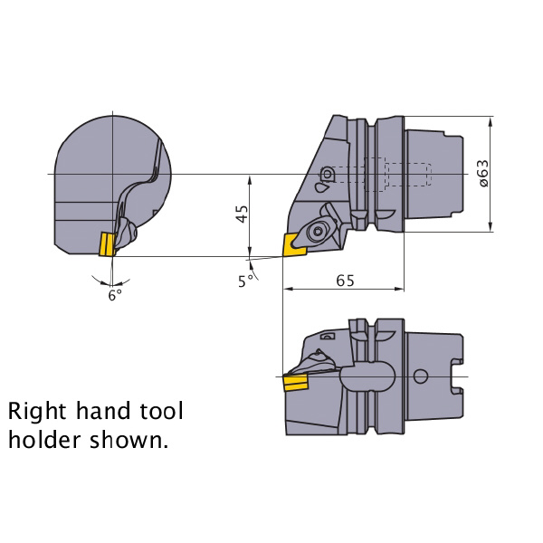 三菱マテリアル（株） HSKホルダ(外径・端面用) DCLN ＨＳＫホルダ（外径・端面用） H63TH-DCLNR-DX12