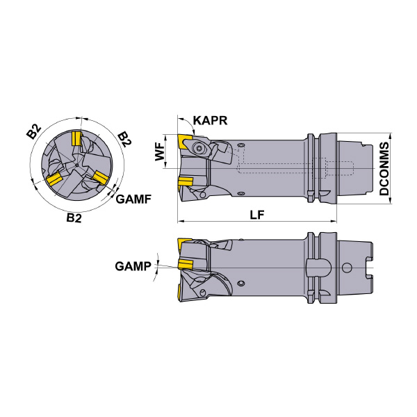 三菱マテリアル（株） HSKホルダ(外径・端面用) DCLN ＨＳＫホルダ（外径・端面用） H63TH-DCLNL-L12-3
