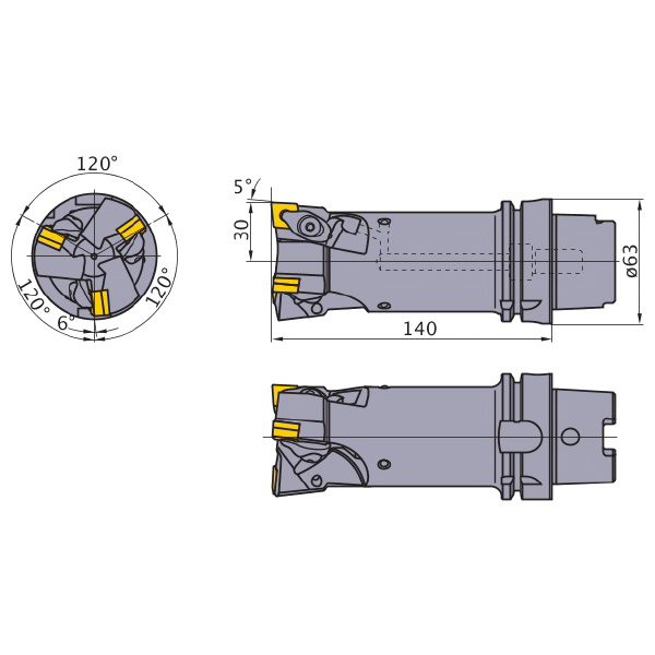 三菱マテリアル（株） HSKホルダ(外径・端面用) DCLN ＨＳＫホルダ（外径・端面用） H63TH-DCLNL-L12-3