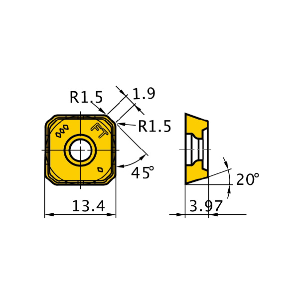 三菱マテリアル（株） カッタチップ SEMT カッタチップ（超硬コーティング） SEMT13T3AGSN-FT MC5020