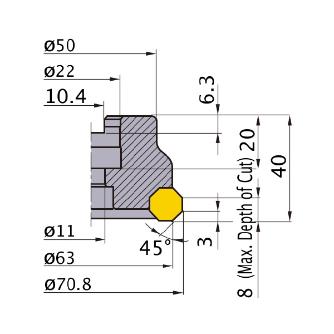 三菱マテリアル（株） カッタ 正面削り用(アーバタイプ) AOX445 カッタ　正面削り用（アーバタイプ） AOX445-063A04R