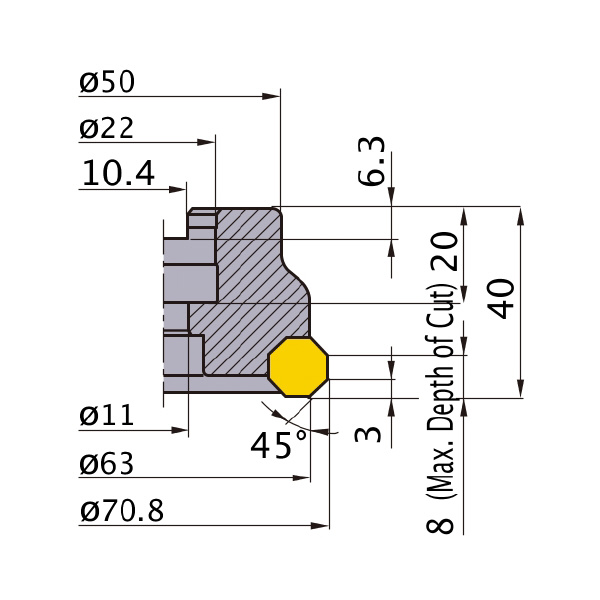 三菱マテリアル（株） カッタ 正面削り用(アーバタイプ) AOX445 カッタ　正面削り用（アーバタイプ） AOX445-063A04R