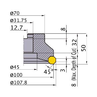 三菱マテリアル（株） カッタ 正面削り用(アーバタイプ) AOX445 カッタ　正面削り用（アーバタイプ） AOX445R10008D