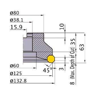 三菱マテリアル（株） カッタ 正面削り用(アーバタイプ) AOX445 カッタ　正面削り用（アーバタイプ） AOX445R12510E