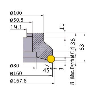 三菱マテリアル（株） カッタ 正面削り用(アーバタイプ) AOX445 カッタ　正面削り用（アーバタイプ） AOX445R16012F