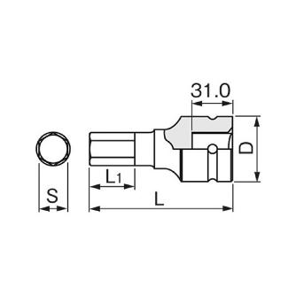 ＴＯＮＥ（株） インパクト用ヘキサゴンソケット 8AH インパクトヘキサゴンソケット 8AH-36