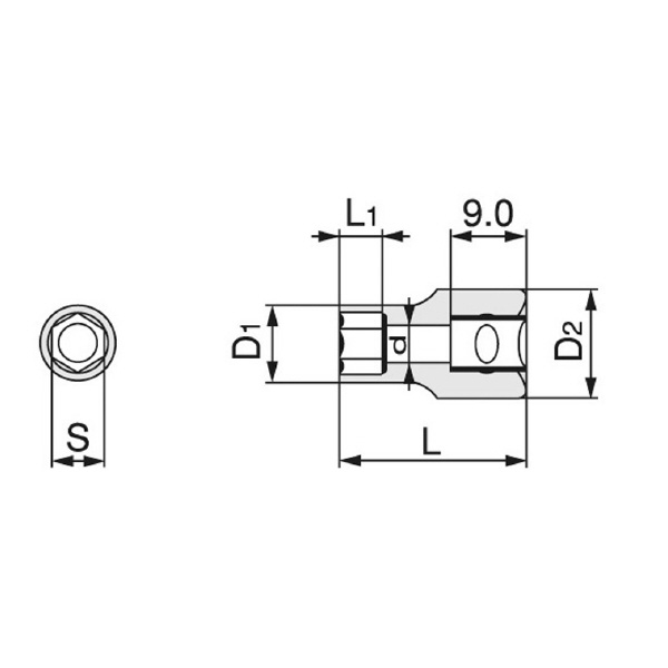 ＴＯＮＥ（株） ソケット(6角) 2S ソケット 2S-05