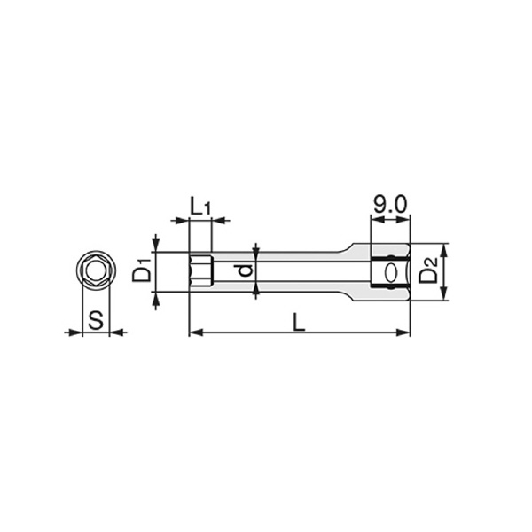 ＴＯＮＥ（株） ディープソケット(6角) 2S ディープソケット 2S-06L