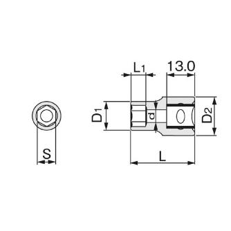 ＴＯＮＥ（株） ソケット(6角) 3S ソケット 3S-13
