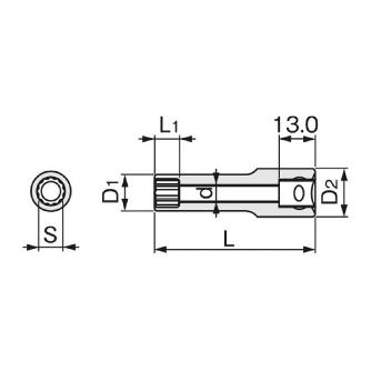 ＴＯＮＥ（株） ディープソケット(12角) 3D ディープソケット 3D-13L