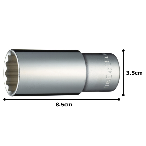 ＴＯＮＥ（株） ディープソケット(12角) 4D ディープソケット 4D-26L
