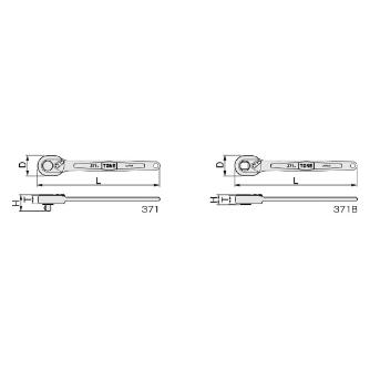 ＴＯＮＥ（株） ラチェットハンドル 371B ラチェットハンドル 371B