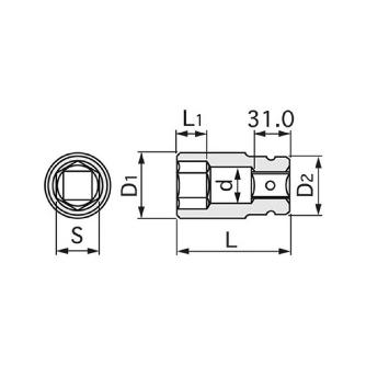 ＴＯＮＥ（株） インパクト用タイヤソケット 8A タイヤソケット 8A-32T