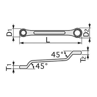 ＴＯＮＥ（株） ロングめがねレンチ(45°) M45 Ｍ４５めがねレンチ M45-0810