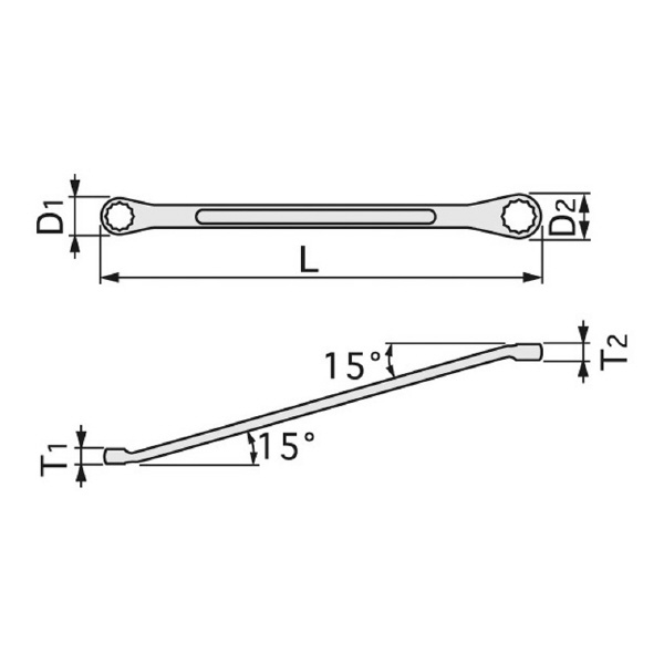 ＴＯＮＥ（株） ロングめがねレンチ(15°) M15 Ｍ１５めがねレンチ M15-1012