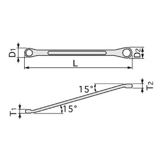 ＴＯＮＥ（株） ロングめがねレンチ(15°) M15 Ｍ１５めがねレンチ M15-1214