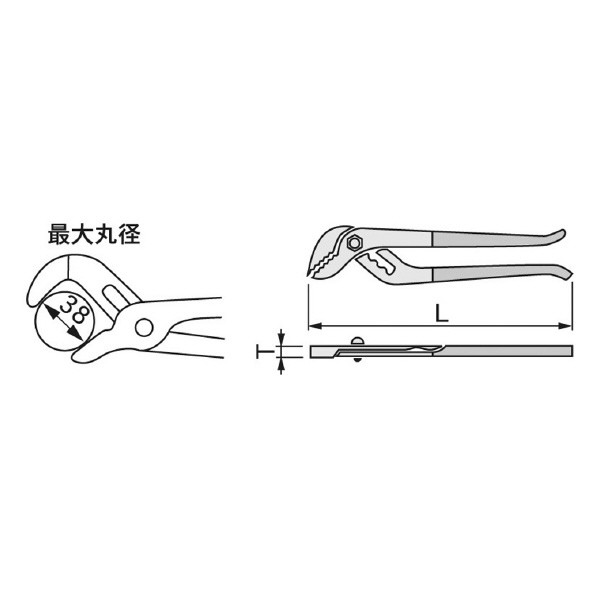 ＴＯＮＥ（株） ウォーターポンププライヤ(強力タイプ) KWP ウオーターポンププライヤ KWP-250