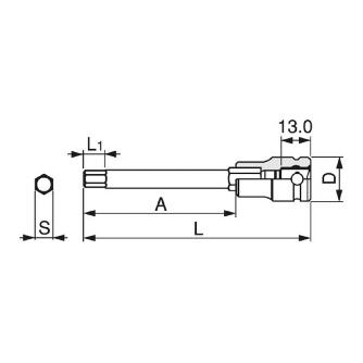ＴＯＮＥ（株） ロングヘキサゴンソケット(強力タイプ) 3KH ヘキサゴンソケット 3KH-05L