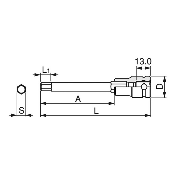 ＴＯＮＥ（株） ロングヘキサゴンソケット(強力タイプ) 3KH ヘキサゴンソケット 3KH-08L