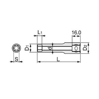 ＴＯＮＥ（株） ディープソケット(6角) 4S ディープソケット 4S-15L
