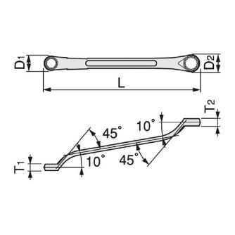 ＴＯＮＥ（株） ロングメカニックめがねレンチ(45°×10°) M44 メカニックめがねレンチ M44-0810