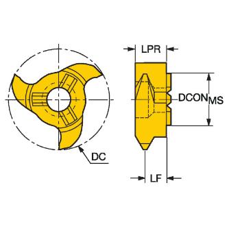 サンドビック（株） コロミル327 チップ 【C】 327R12 コロミル３２７　チップ　【Ｃ】 327R12-22 175MM-TH 1025