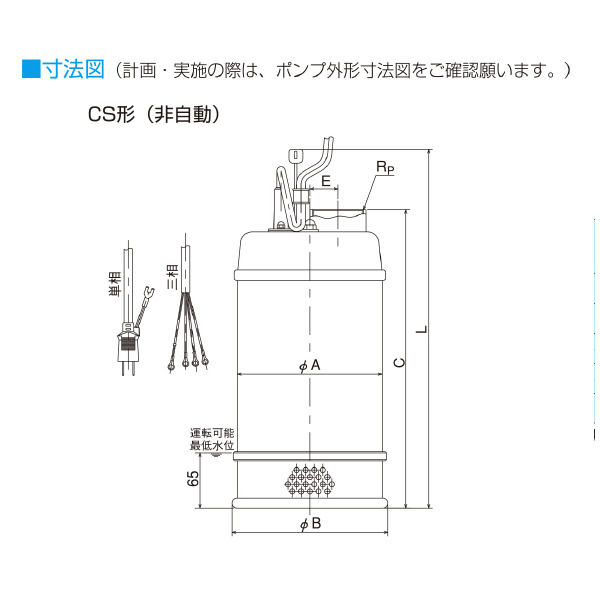 （株）寺田ポンプ製作所 水中ポンプ CS 水中ポンプ CS-250 50HZ