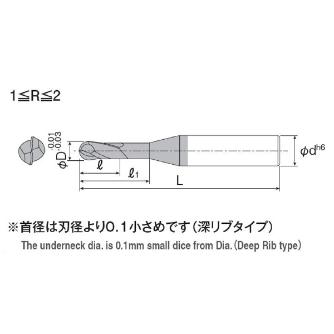 岡﨑精工（株） 超硬ロングボールエンドミル OKコート SBD2LH 超硬ロングボールエンドミル　ＯＫコート SBD2LH 2.0R
