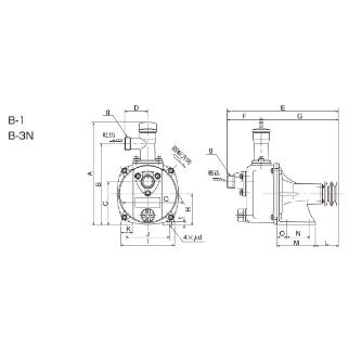 （株）寺田ポンプ製作所 Vベルト駆動ポンプ B Ｖベルト駆動ポンプ B-3N