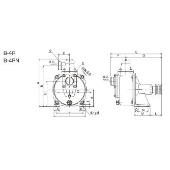 （株）寺田ポンプ製作所 Vベルト駆動ポンプ B Ｖベルト駆動ポンプ B-4RN