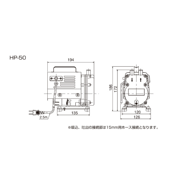 （株）寺田ポンプ製作所 ハンディポンプ HP ハンディポンプ HP-50* 50.60HZ