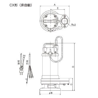 （株）寺田ポンプ製作所 水中ポンプ CX 水中ポンプ CX-250 60HZ